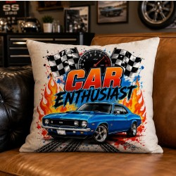 Car Enthusiast Classic Muscle Car Pillow Cover