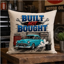 Built Not Bought Garage Car Linen Pillow Cover 15.75"