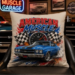 American Muscle Car Linen Pillow Cover 15.75"
