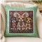 Faux Bleach Green Linen Dog Rhinestone Pillow Cover 15.75"