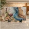 Wine and Floral Abstract 11x15 Glass Cutting Board