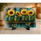Sunflower Mason Jar Hummingbird 11x15 Glass Cutting Board
