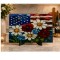 American Flag Stained Glass Flowers 11x15 Glass Cutting Board